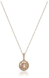 10k Rose-Gold Morganite Center and Diamond-Halo Pendant Necklace (1/10cttw)