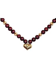 N.J Design Pearl Heart Neklace, 10mm Natural Pearl