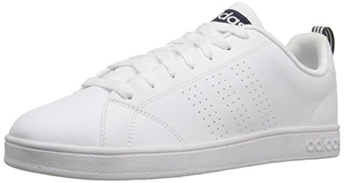 adidas NEO Men's Advantage Clean VS Lifestyle Tennis Shoe,White/White/Collegiate Navy,13 M US
