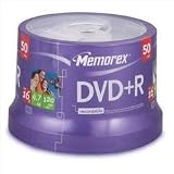 Memorex 32025431 50PK DVD+R 4.7 GB SPINDLE LIGHTSCRIBE
