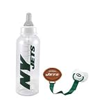New York Jets Infant Baby Bottle and Pacifier with Clip Set