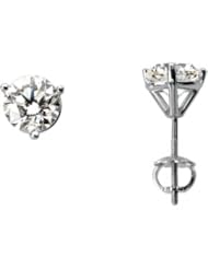 Pair 2 CT TW 14K White Gold Diamond Earring