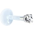 16 Gauge 5/16" Solid 14KT White Gold 1.5mm Genuine Diamond Bioplast Push in Monroe