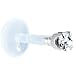 16 Gauge 5/16 Inches Solid 14KT White Gold 1.5mm Genuine Diamond Bioplast Push in Labret