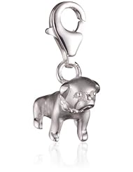 VINANI brand Germany 925 Sterling Silver Charm Pendant Pug Dog small sandblasted HHMK