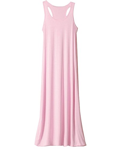 Thiness Women's Stretch Cotton Casual Summer Tank Sleeveless Long Maxi Dress