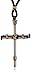 Amazon Collection Bob Siemon Nail and Copper Wire Cross Pendant on Leather Cord, 30