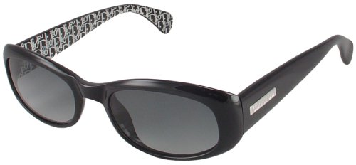 Christian Dior Macha 5K3 Fashion Sunglasses - Black-Silver Logo Fade Gray Lenses
