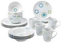 Rachael Ray 20 Piece Pinwheel Dinnerware Set - Blue/green