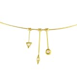 14k Yellow Gold Fashion choker with Diamonds - 16