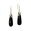 14K Yellow Gold Onyx Dangle Earrings