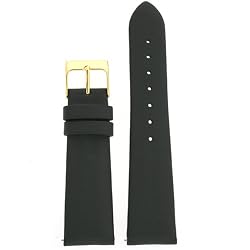 Watch Band Black Satin Fabric with Leather lining