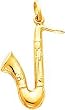 14K Gold Saxophone Charm