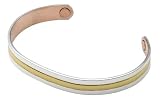 Sabona Silver/Gold Classic Duet Copper Magnetic Bracelet, Size M