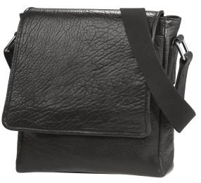 Bodenschatz Leder &Uuml;berschlagtasche A4 Sport, schwarz