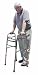 Reciprocal Folding WalkerReciprocating action allows this walker to move as you move. The legs pivot back and forth in a natural walking motion. Supports up to 250 lbs., and height can be adjusted from 32'-37'. Base is 22½'W and width between handles is 17'. Chrome plated steel cross plate, anodized aluminum construction. One center release button. 250 lb. weight capacity. Walker tips contain latex. Product photo may not exactly match the product offered for sale. Please refer to the product description.