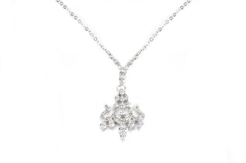 Sterling Silver Cubic Zirconia Heirloom Collection Chandelier Pendant by Crislu, 18