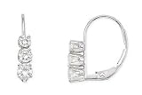 1/2 Carat 3-Stone Diamond 14K White Gold Earrings