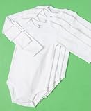 Carter's Baby Boy and Girl 4-Pack Long-Sleeve White Bodysuits