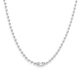 2mm Stainless Steel Bead Chain Necklace, 36 inch long