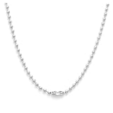 2mm Stainless Steel Bead Chain Necklace, 36 inch long