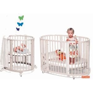 Stokke Sleepi Crib and Mini System l - White (Includes: 2 Mattresses, 1 Drape Rod) by 