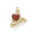 14k Heart Opal Inlay Pendant