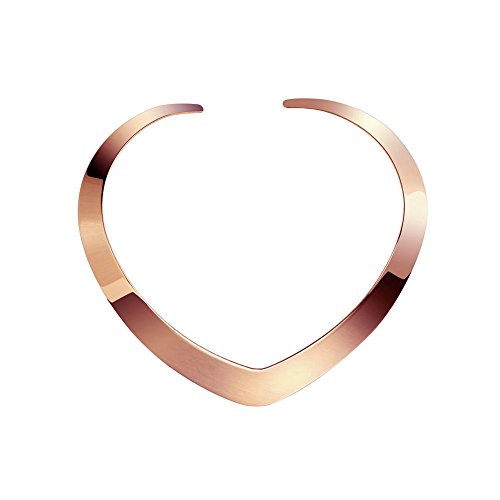 High Polished Stainless Steel Necklace Love Choker Heart Shape Tri-color Gold/ Rose Gold/ Silver Women Fashion Jewelry