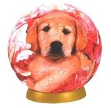 BED OF ROSES (Puppies) 60 PIECE PUZZLE SPHERE from John N. Hansen BED OF ROSES (Puppies) 60 PIECE PUZZLE SPHERE from John N. Hansen