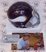 Fran Tarkenton Autographed Minnesota Vikings Mini Football Helmet with Inscription