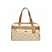 Authentic Coach Chelsea Bias PVC Zippered Signature Satchel Bag 17154 Khaki/Toffee