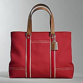 AUTHENTIC COACH HAMPTONS LARGE E/W TOTE 70157 (Brick Red)