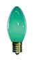 7 Watt Ceramic Green C9 Light Bulb / Intermediate Base / Incandescent Christmas Light Bulb / Holiday Light Bulb