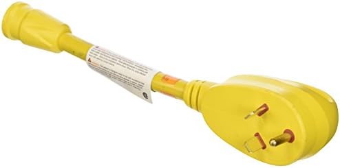 ParkPower Straight Blade Adapter, 15A 125V Straight Blade Connector and 30A 125/250V 2-Pole / 3-Wire Male Plug