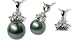 Jewelry : 18K white gold Siona Black Tahitian cultured pearl and diamond pendant
