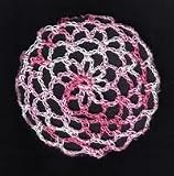 Pink Multi Hair Net Crocheted Hair Bun Cover- LARGE
