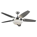 IMAGE OF Monte Carlo 5SQR52BSD Solaire 52-Inch 5-Blade Ceiling Fan, Brushed Steel Finish