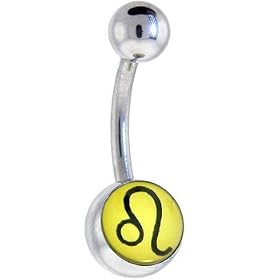 Zodiac Sign LEO Logo Belly Button Ring Zodiac Sign LEO Logo Belly Button Ring