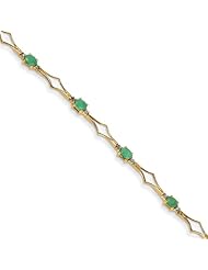 14k Diamond And Emerald Bracelet
