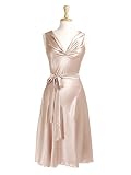 Bias Cut Silk Charmeuse Art Deco Cocktail Party Dress with Waist Sash in Champagne Pink