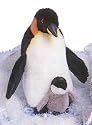 Plush Emperor Penguin with Baby 13"