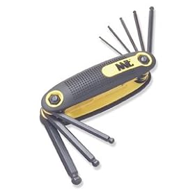 MIT Tools 8 pc Folding Ball Hex Key Chrome Vanadium Wrench Set Metric by Michigan Industrial Tools