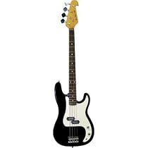 43" Black Electric Bass with Carrying Bag and Accessories