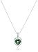 Platinum-Plated Sterling Silver Created Gemstone and White Topaz Halo Heart Pendant Necklace, 18