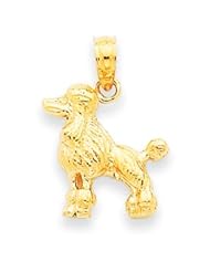 14k Gold Poodle Dog Pendant