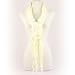 Winter Ruffle Layer Fringe 3D Flower Long Soft Stretch Knit Ski Scarf Wrap Ivory