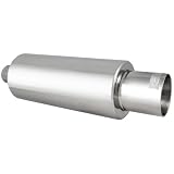 DC Sport EX-5015 Stainless Steel Round Muffler and Slant Cut Exhaust Tip by DC Sports