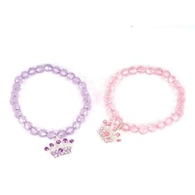  Princess Tiara Beaded Stretch Bracelets (1 dz)
