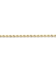 10k Yellow Gold 7in 3mm Handmade D/C Rope Chain Bracelet. Metal Wt- 4.84g
