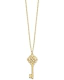 Gold Metal Ornate Key Necklace